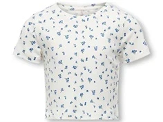 Kids ONLY top hvid med blå blomster